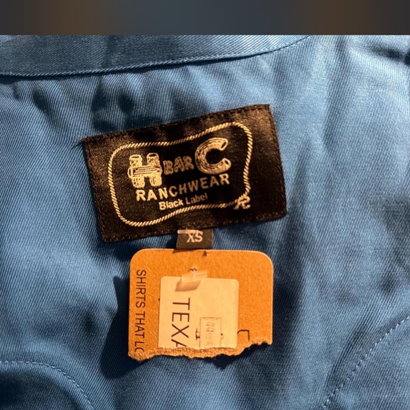 H BAR C ranchwear Womens Blue Western Embroidered Button-Up Shirt - Picture 7 of 8